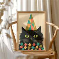 Geometric Christmas Cat