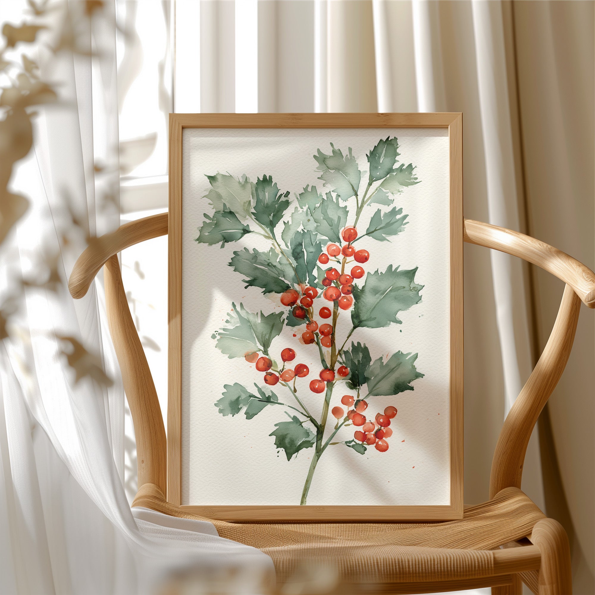 Holly Branch, Loosely Painted