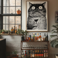 Feral Cat Holding Martini