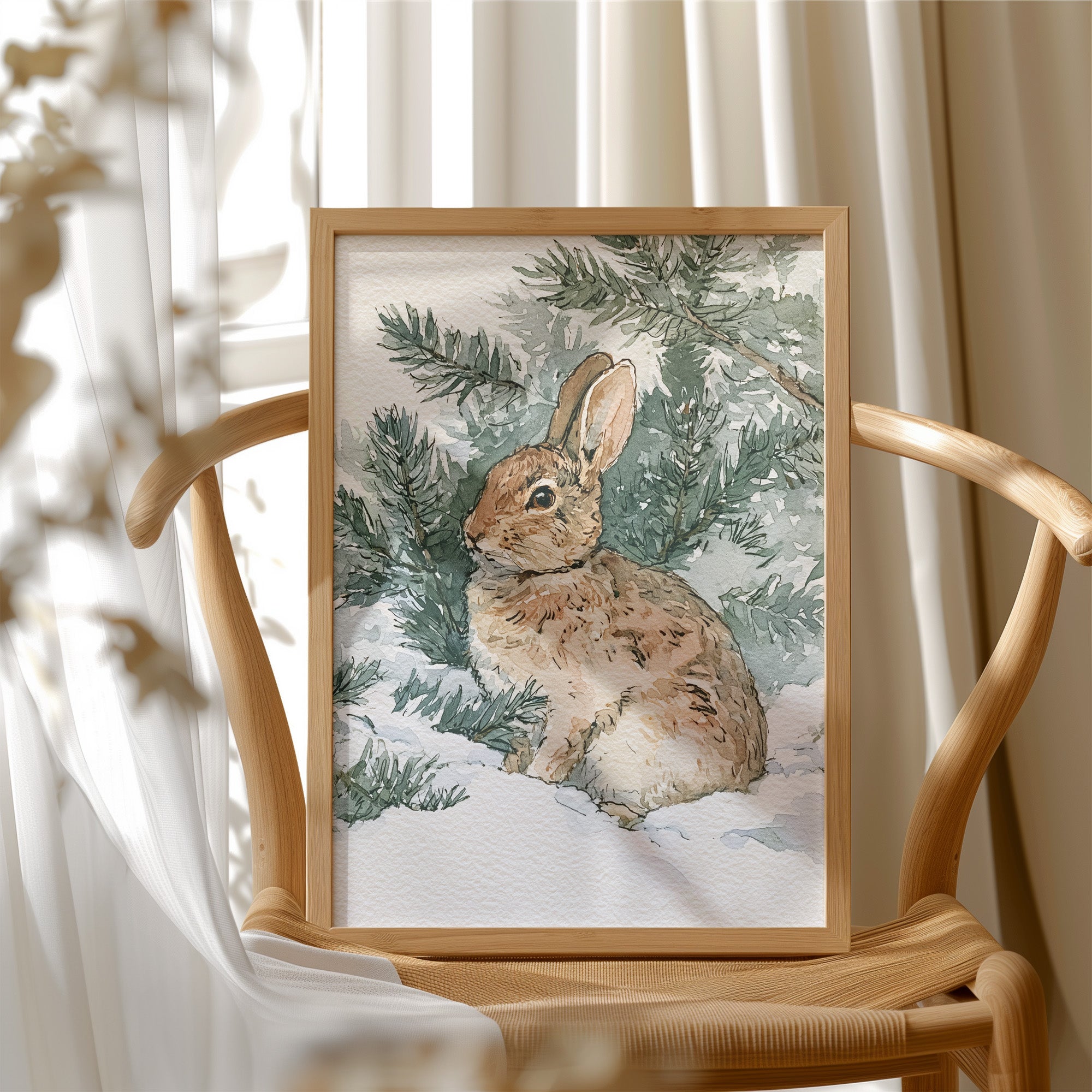 Rabbit In Snowy Pines