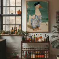 Beret Duck Strolling Beach