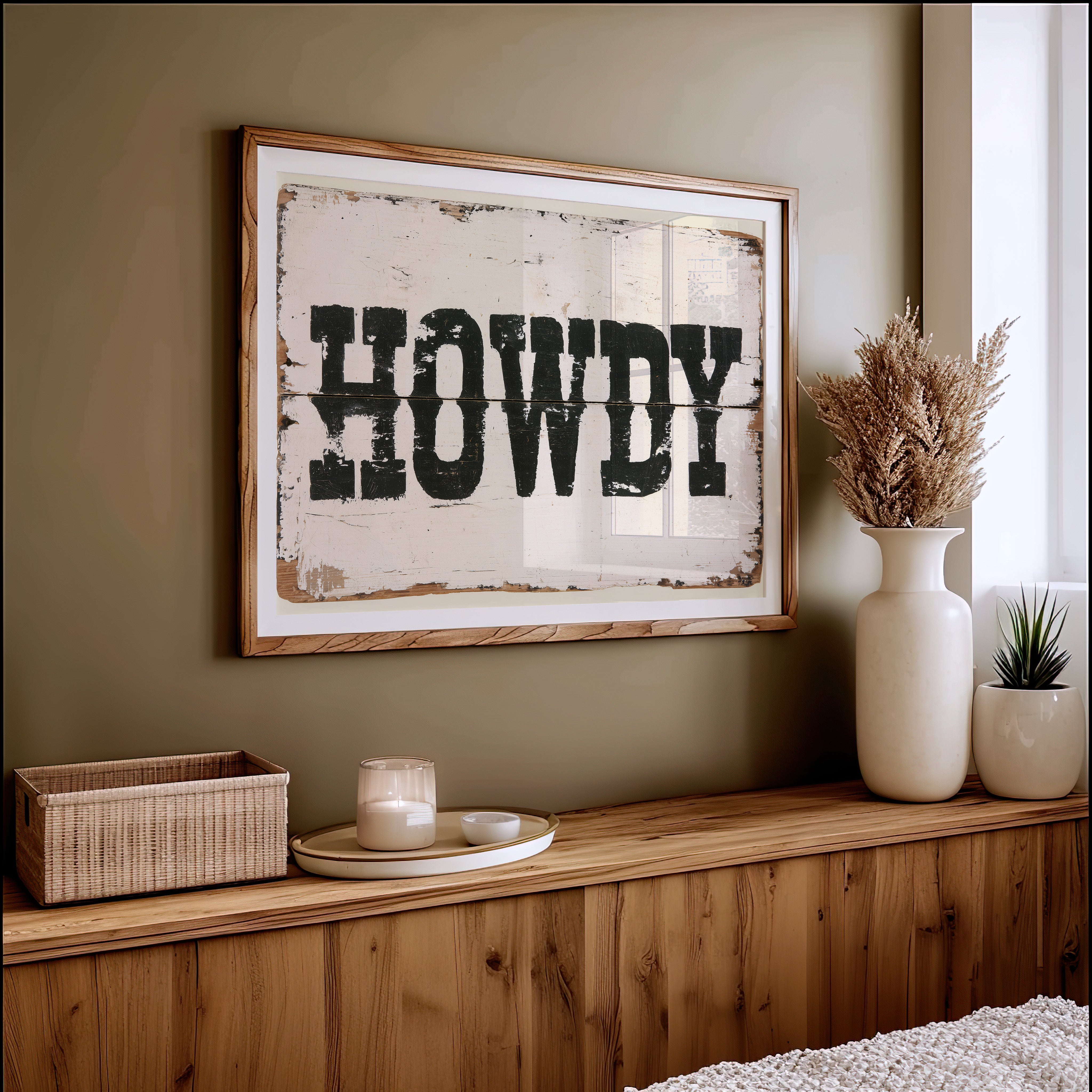 Howdy, Weathered Sign