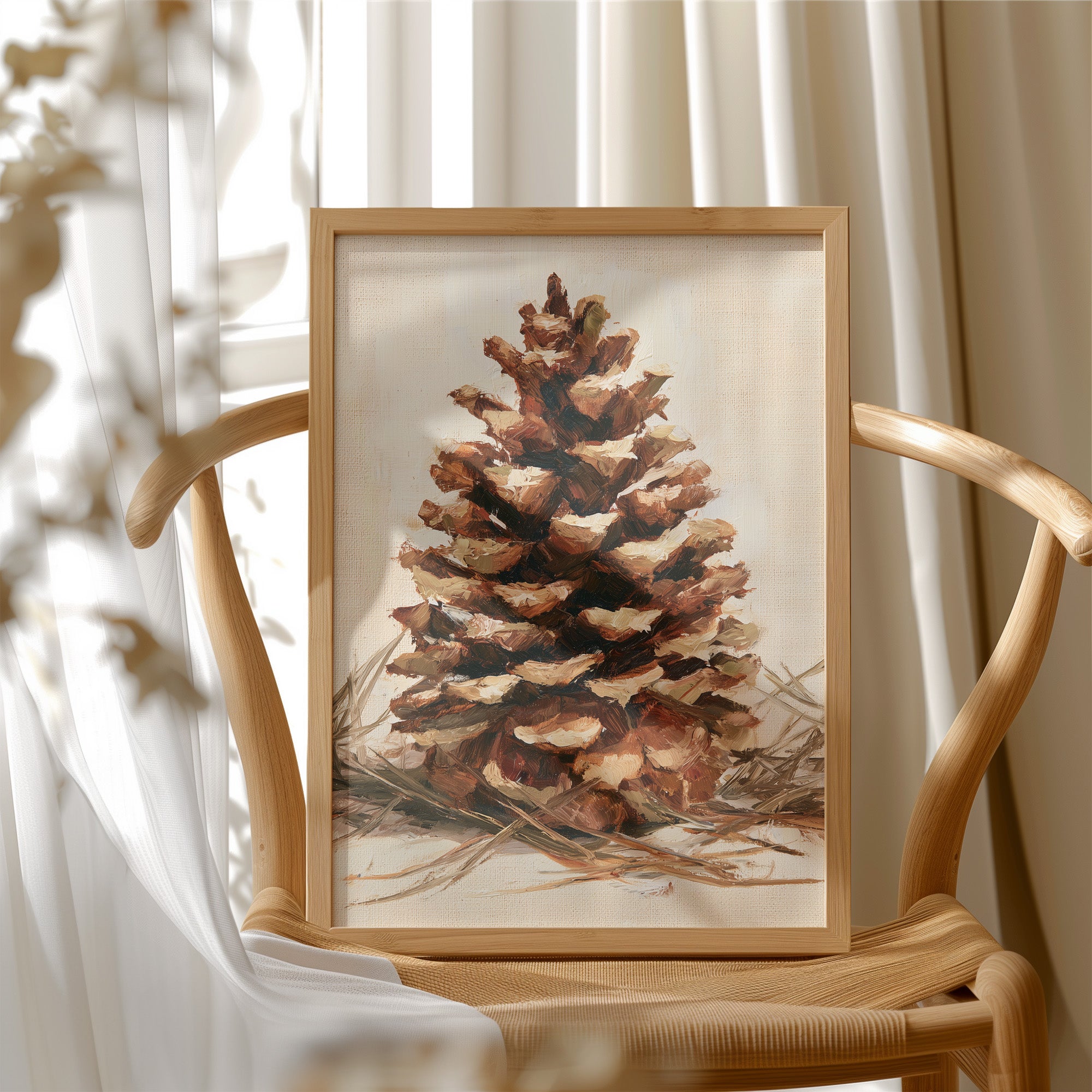 Pinecone Impasto Still Life