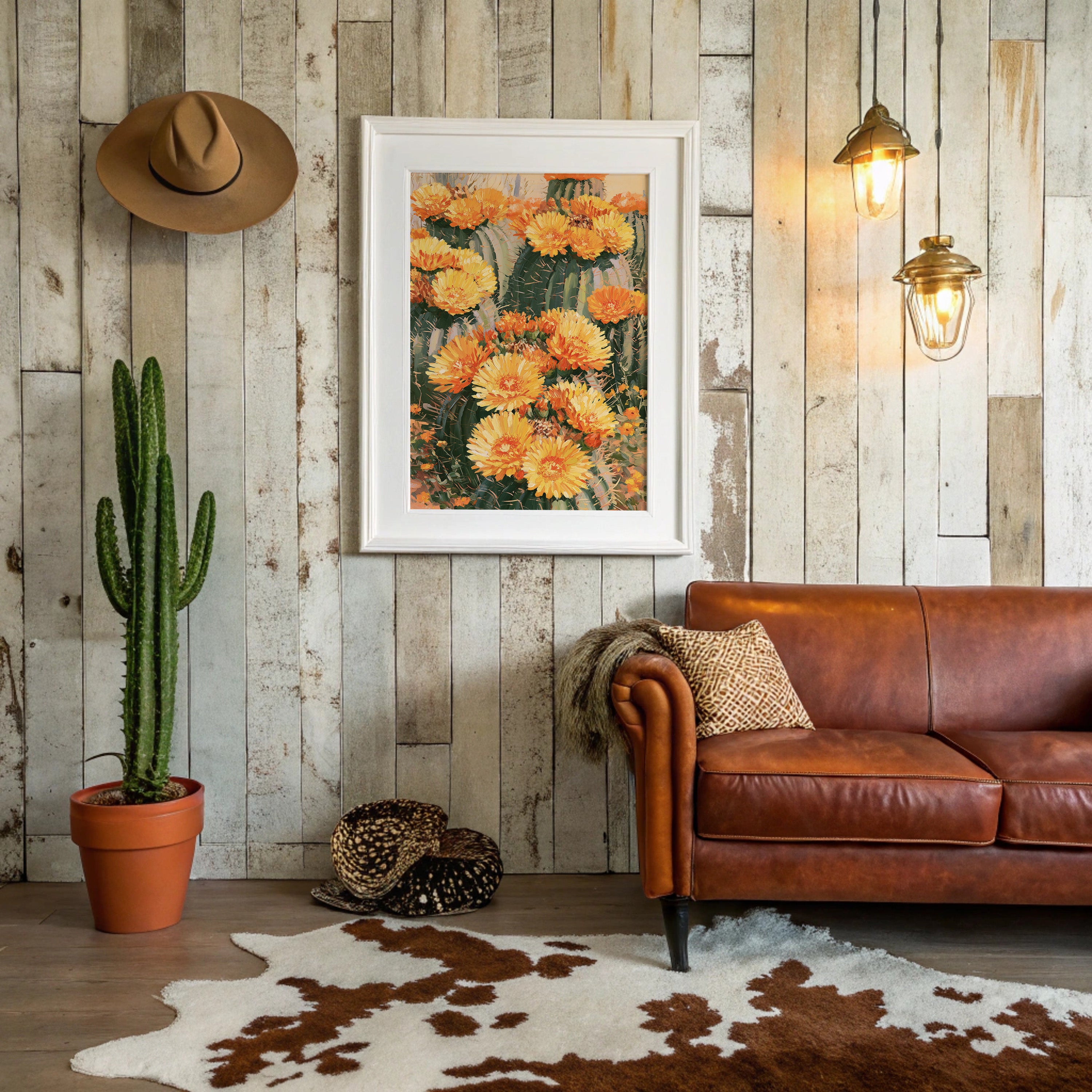 Blooming Barrel Cactus Flowers