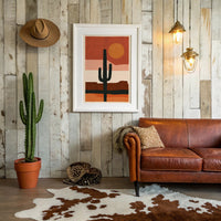 Minimalist Saguaro Sunset Silhouette