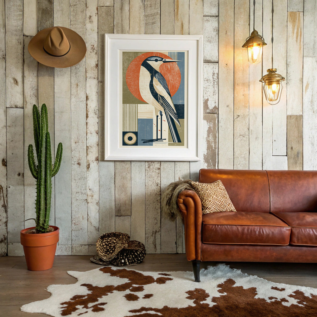 Heron, Block-Printed and Unbothered