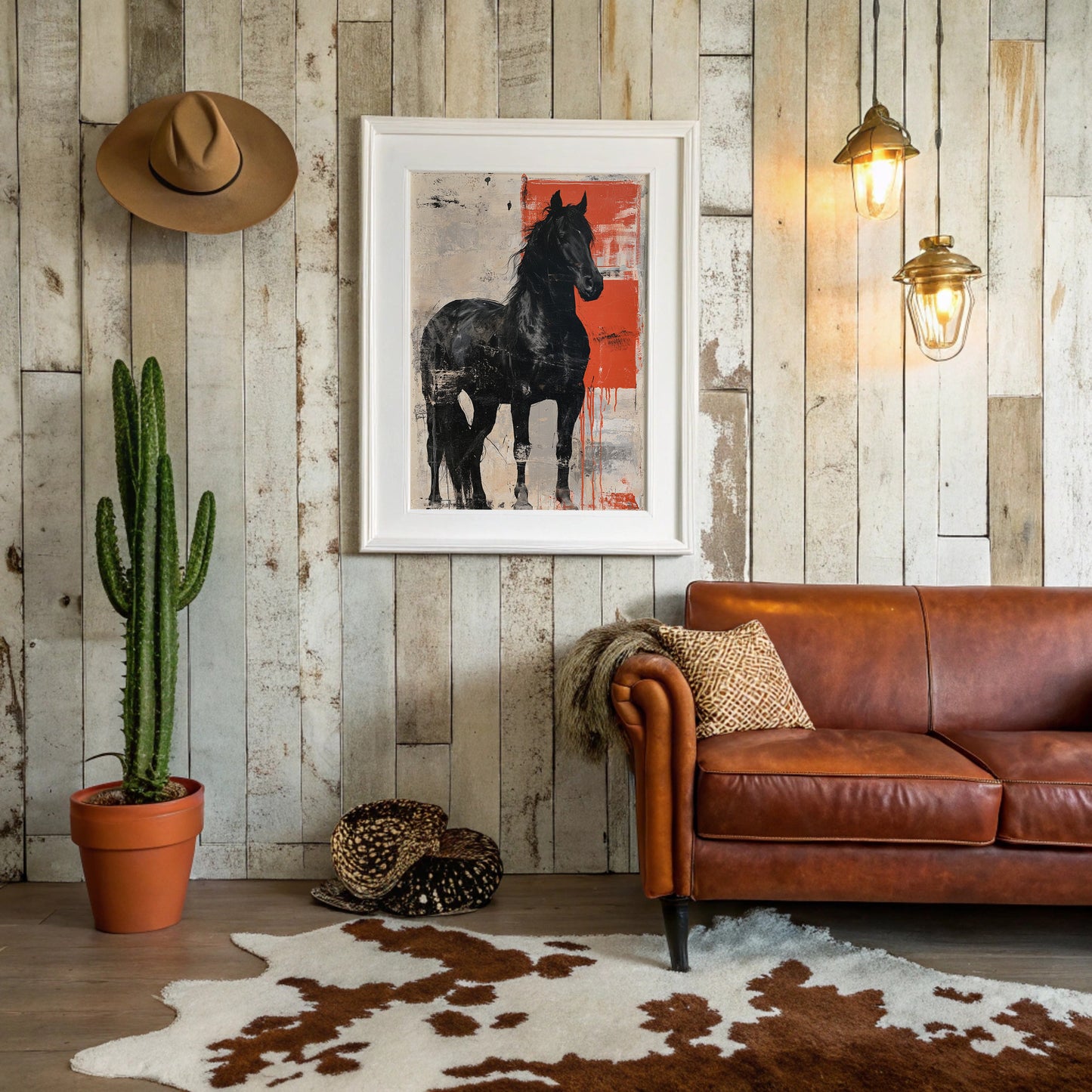 Black Stallion, Red Canvas
