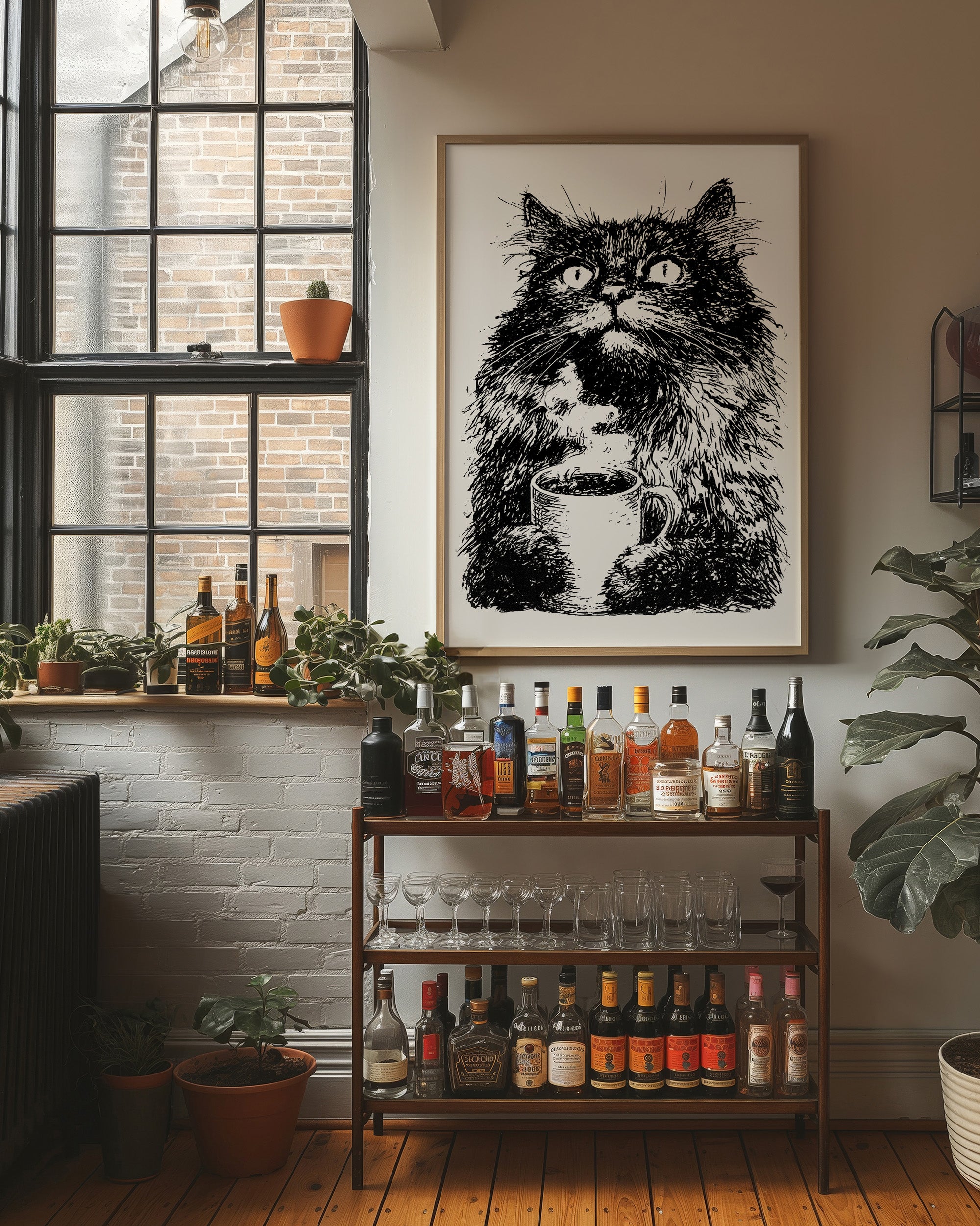 Cat Needs Coffee First
