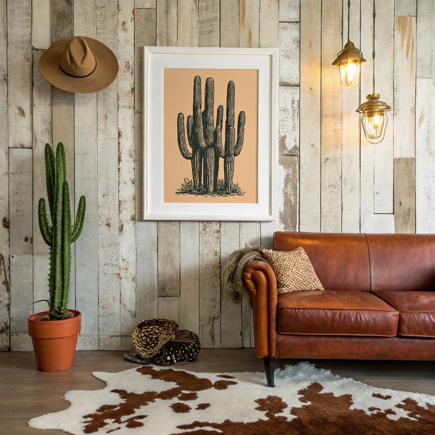 Saguaro Cluster In Relief