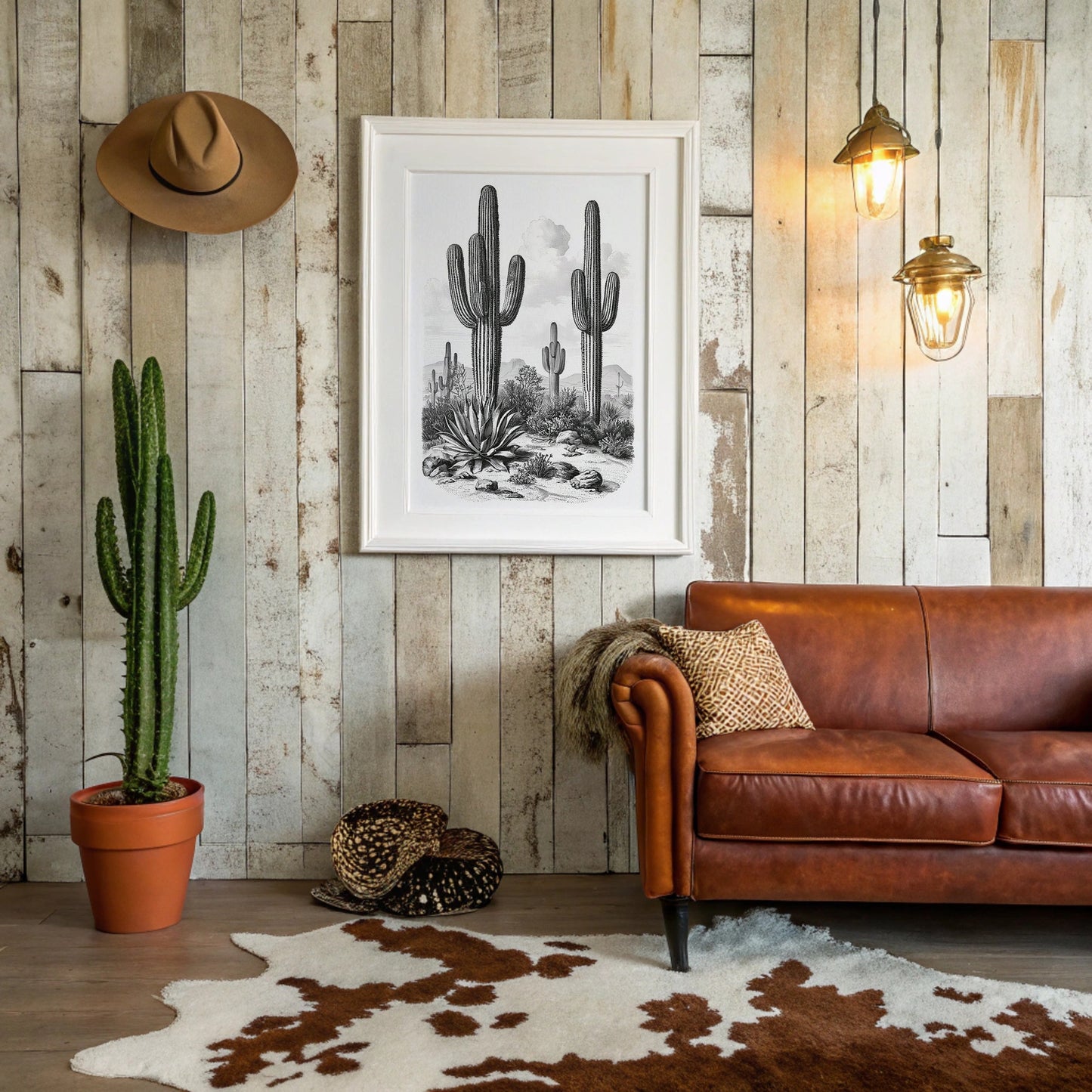 Desert Engraving With Agave