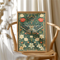 Emperor Moth Presides Over the Peonies