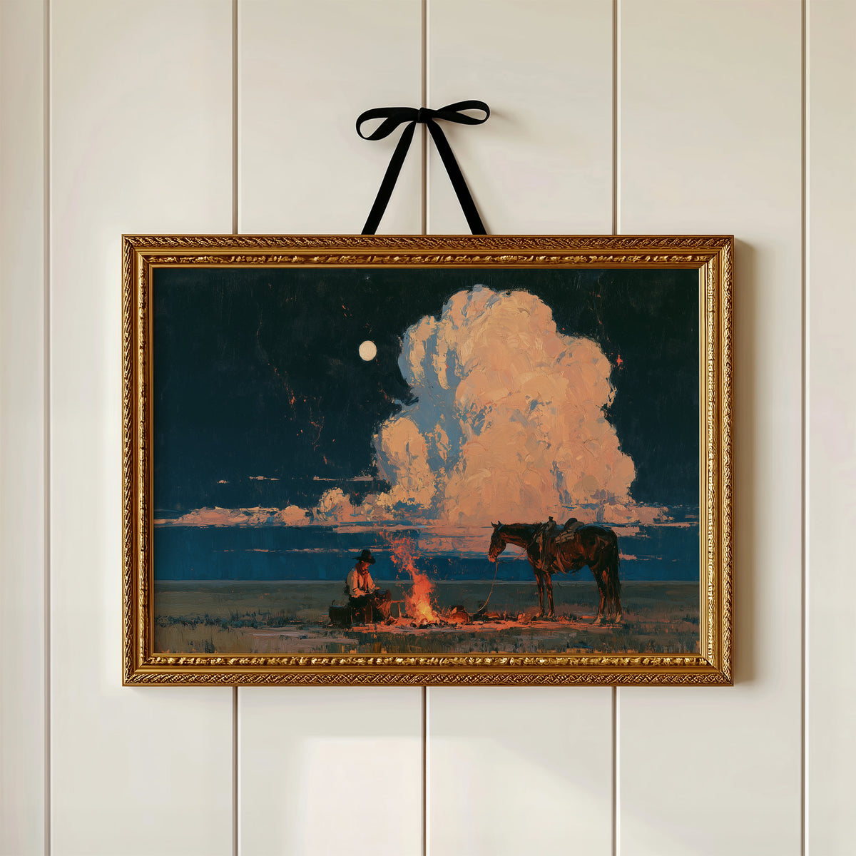 Campfire Under a Towering Cloud
