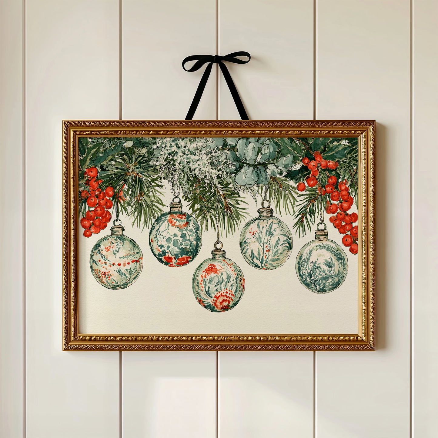 Painted Glass, Winter Berries