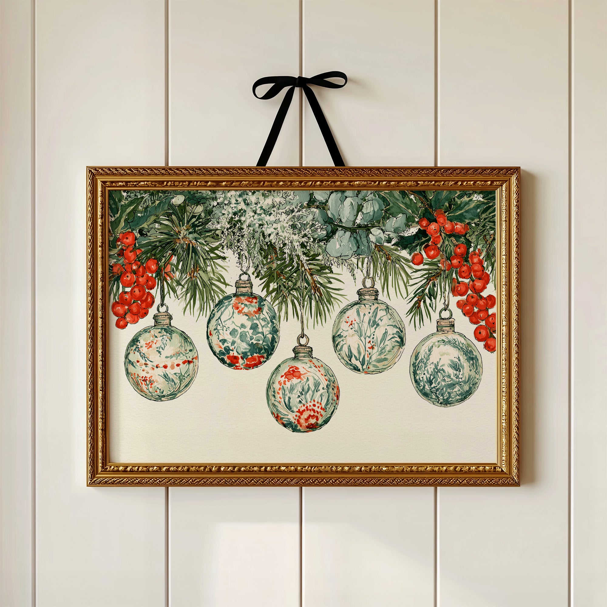 Painted Glass, Winter Berries