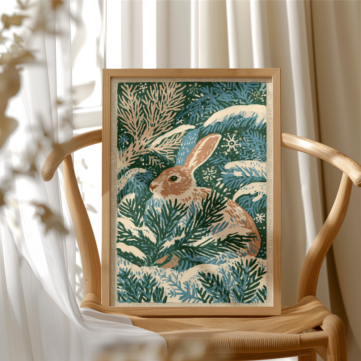 Rabbit in the Winter Pines