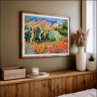 Desert Superbloom, Mountain Backdrop