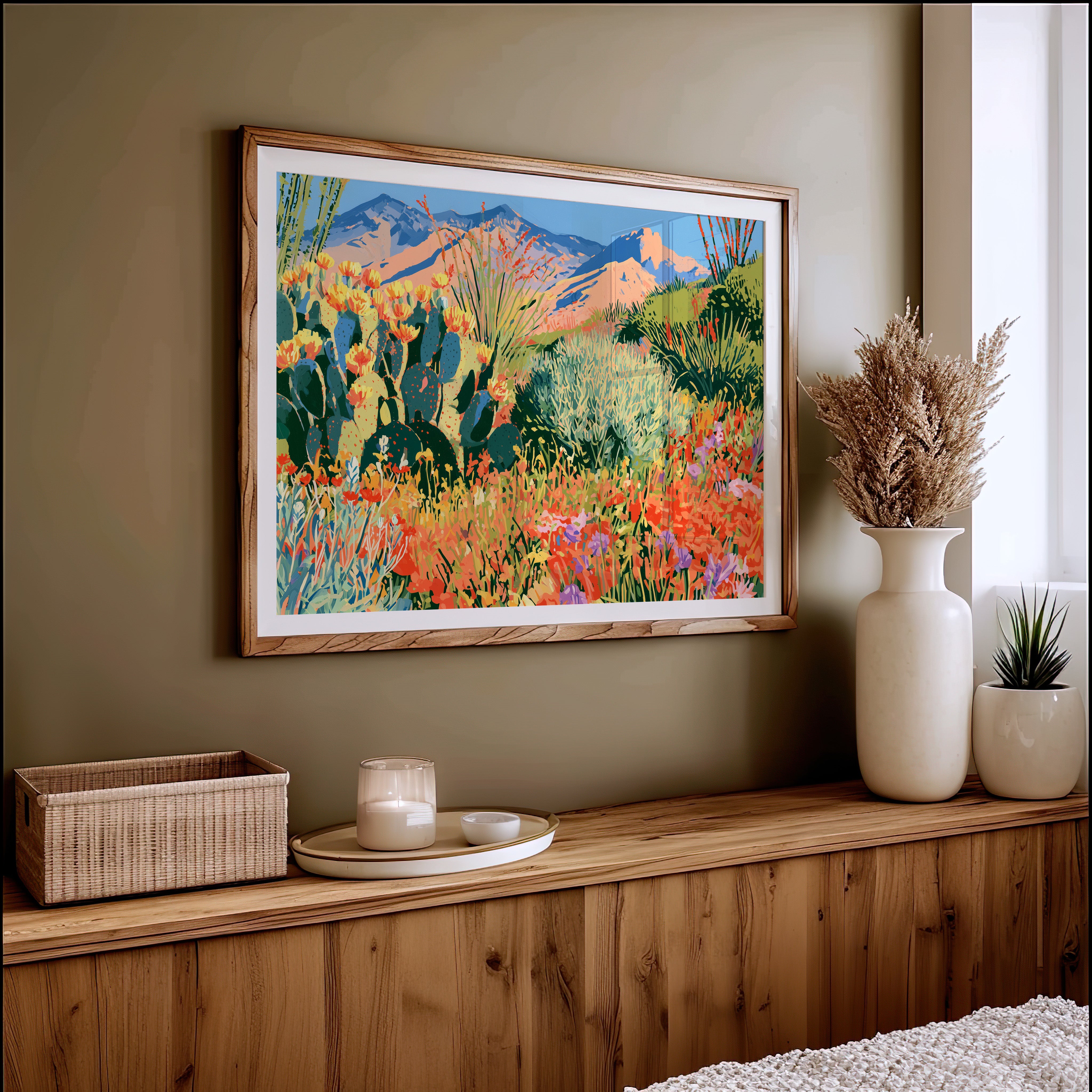 Desert Superbloom, Mountain Backdrop