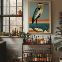 Coastal Heron at the Water's Edge