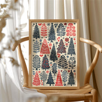 Scandinavian Winter: Linocut Forest
