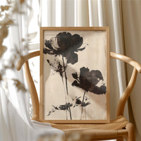 Ink Poppies on Linen