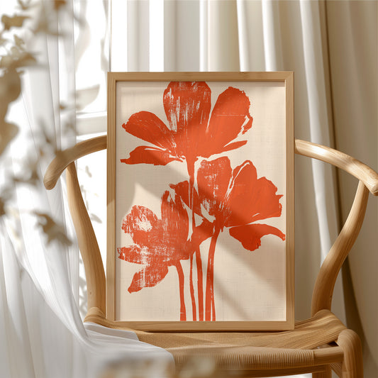 Bright Orange Bloom Trio