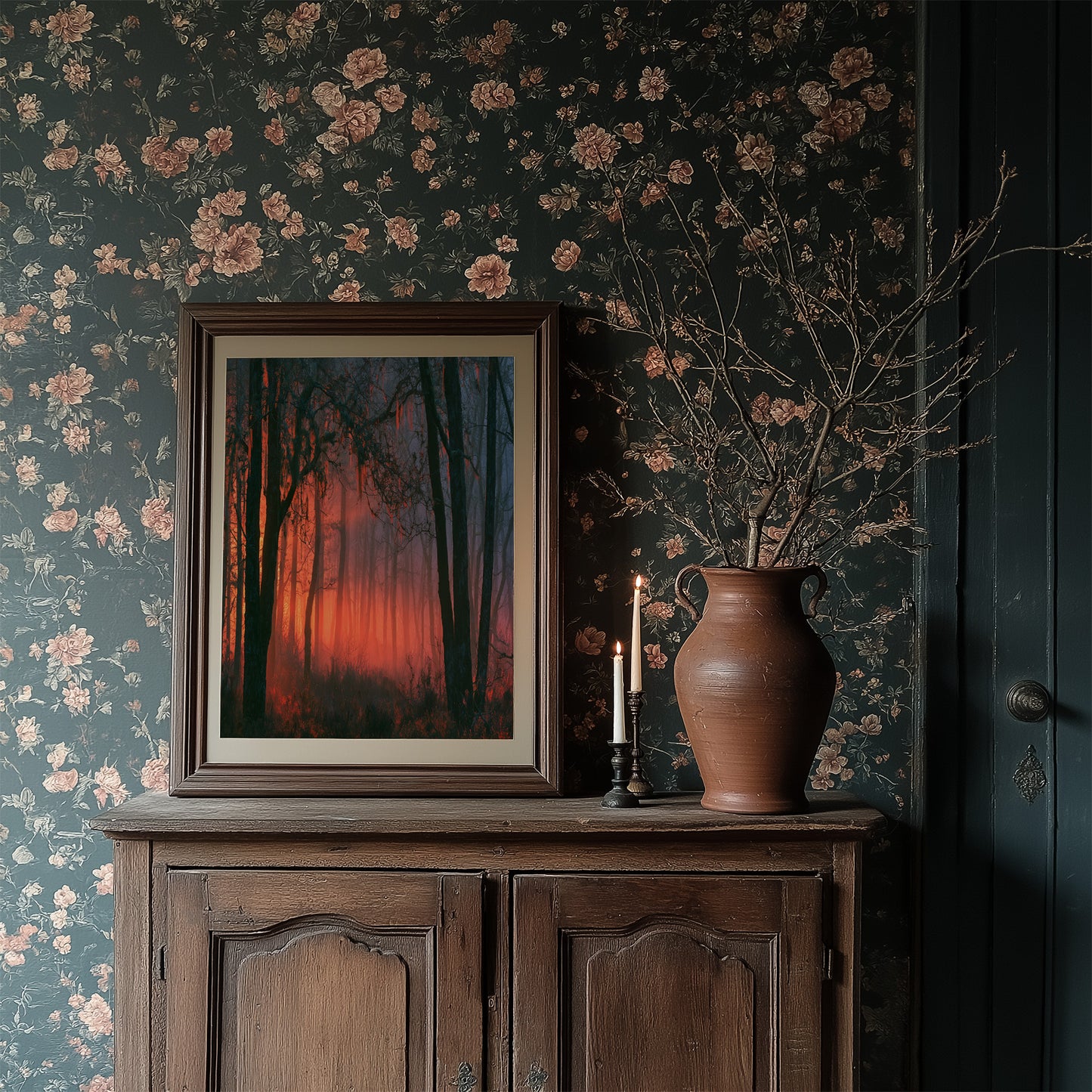 Forest Ablaze at Dusk