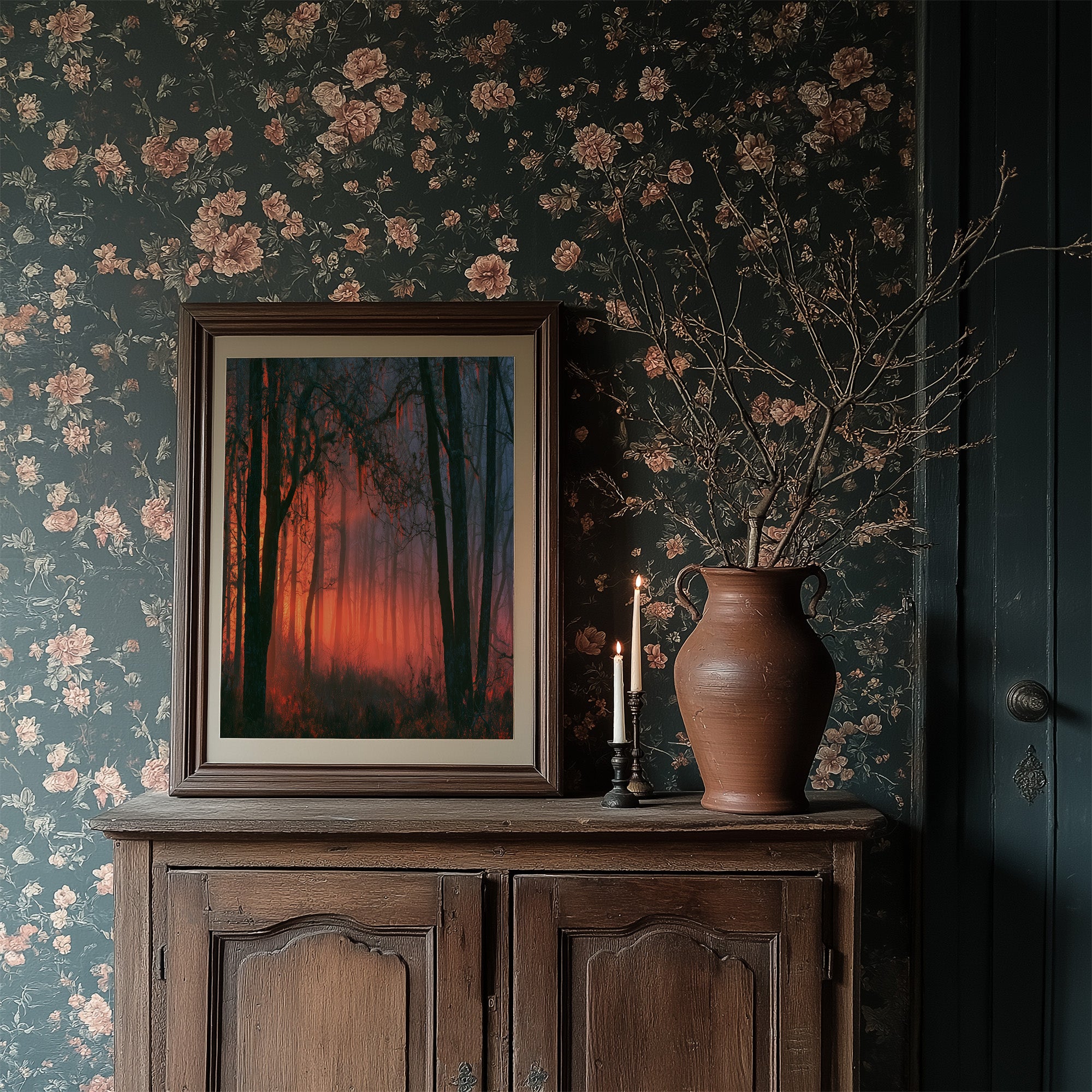 Forest Ablaze at Dusk
