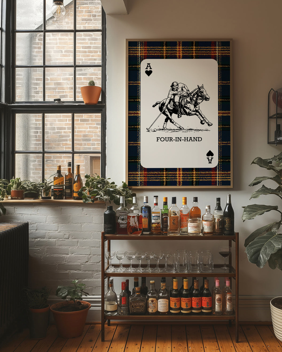 Ace of Hearts: Navy Tartan Polo