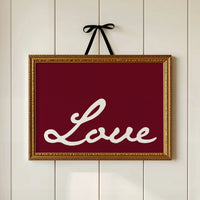 Bold Cursive Love in Burgundy