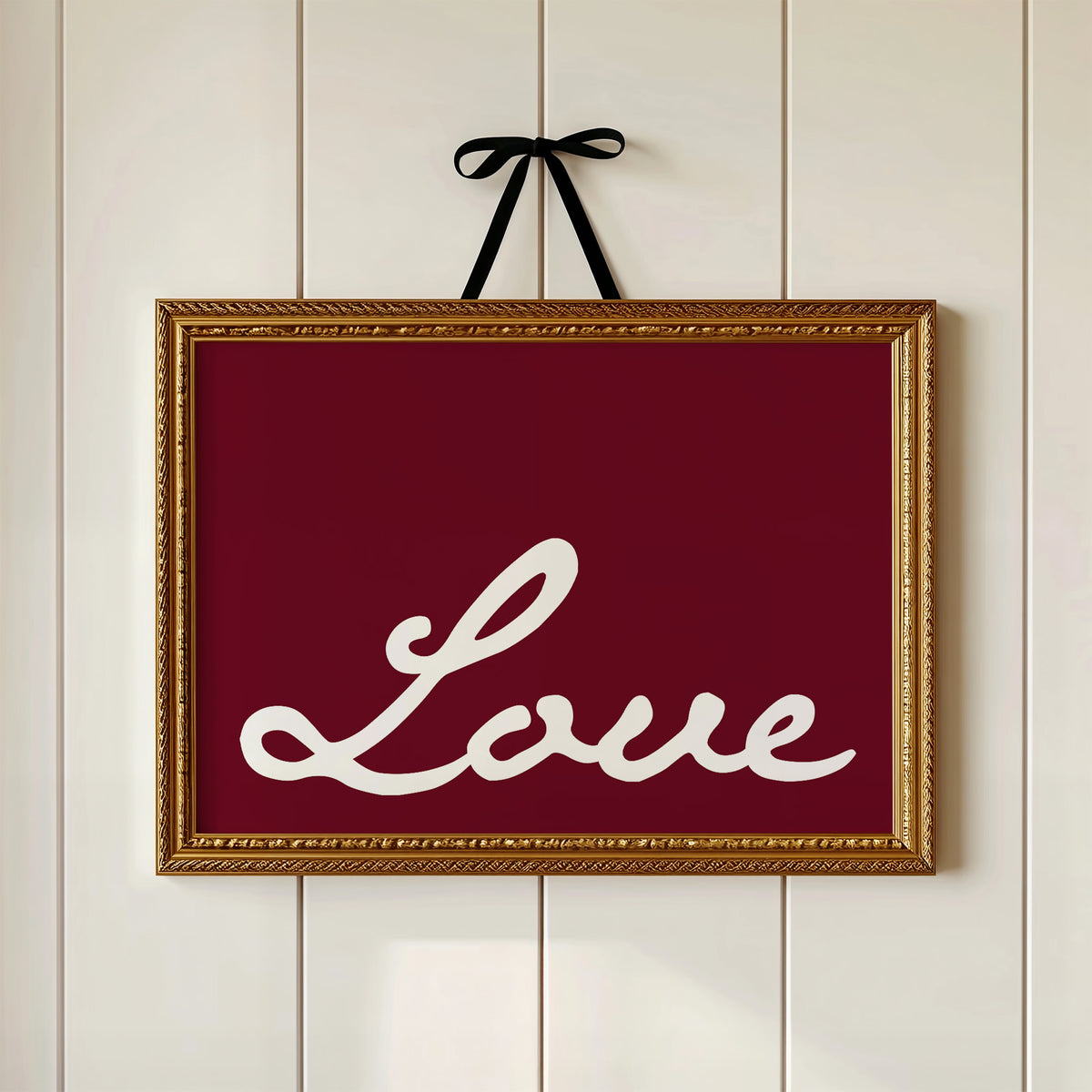 Bold Cursive Love in Burgundy