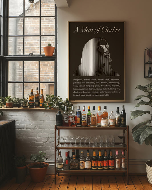 A Man of God: Espresso Line Portrait