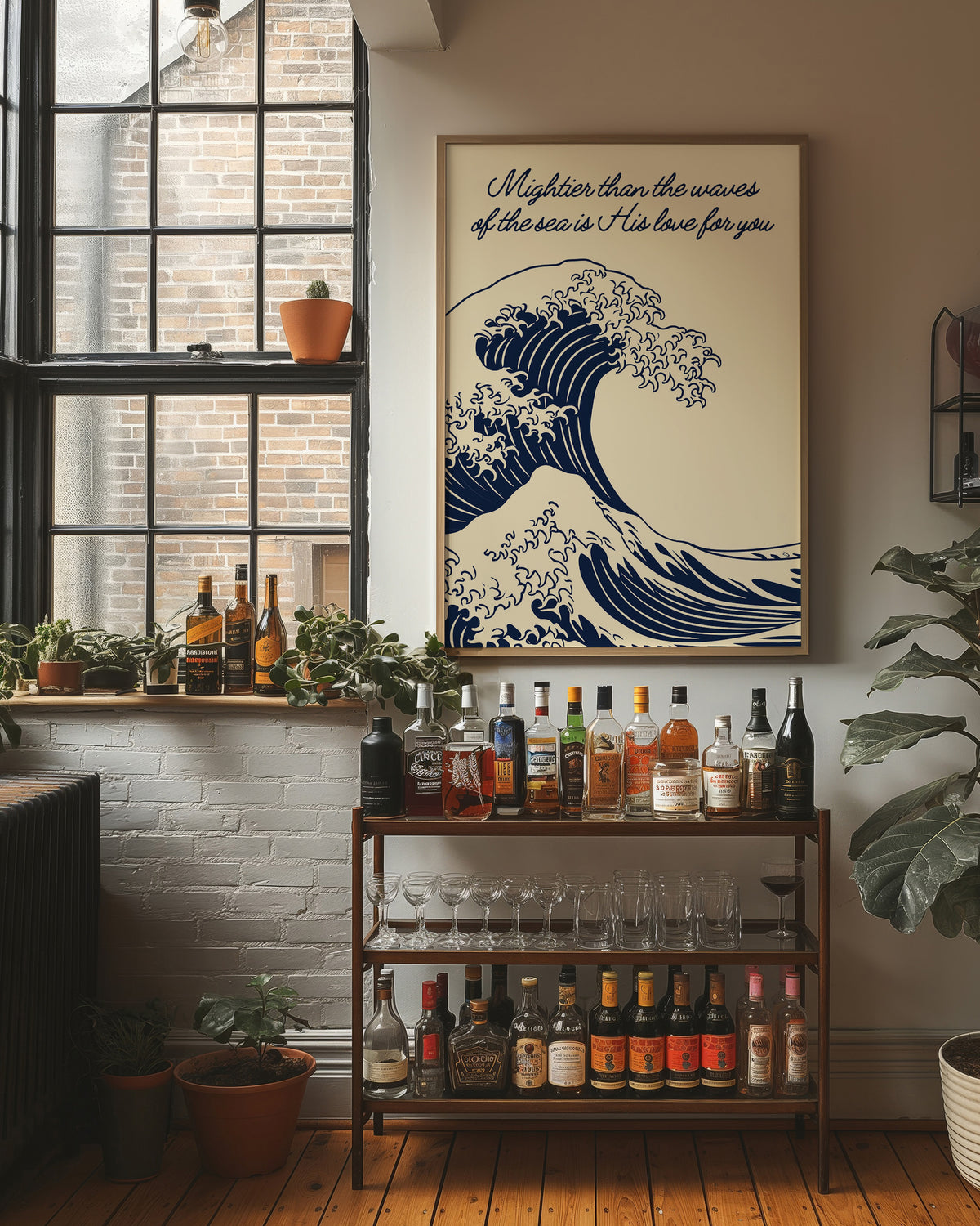 Mightier Than the Waves Scripture Art