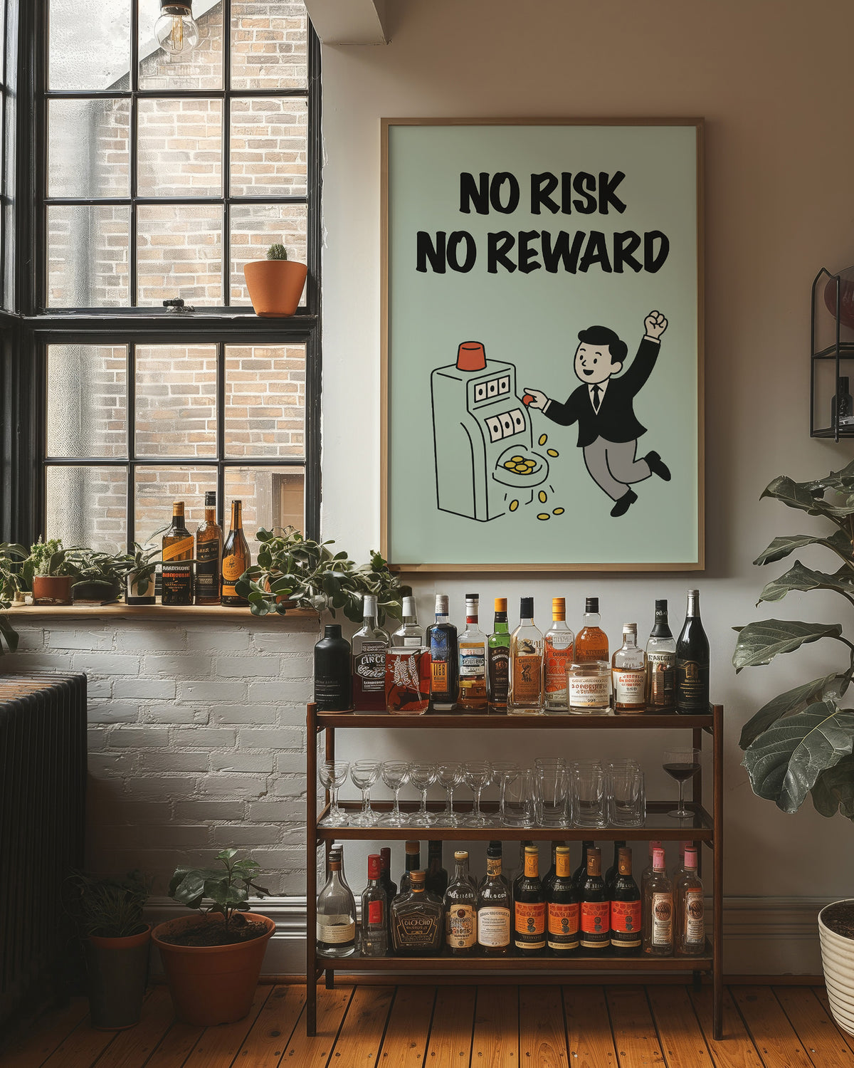 No Risk No Reward Slot Machine Art
