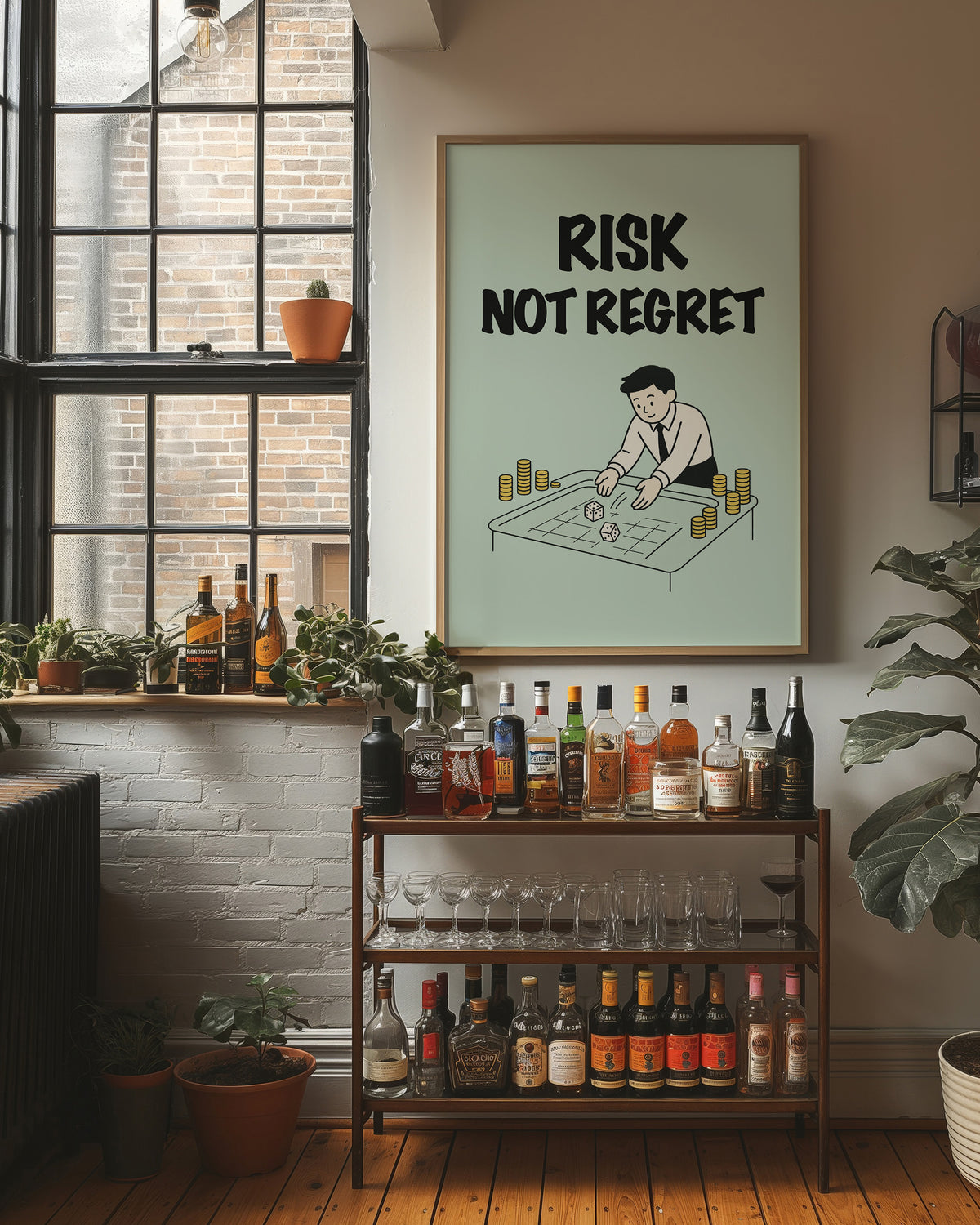Risk Not Regret Dice Table Art