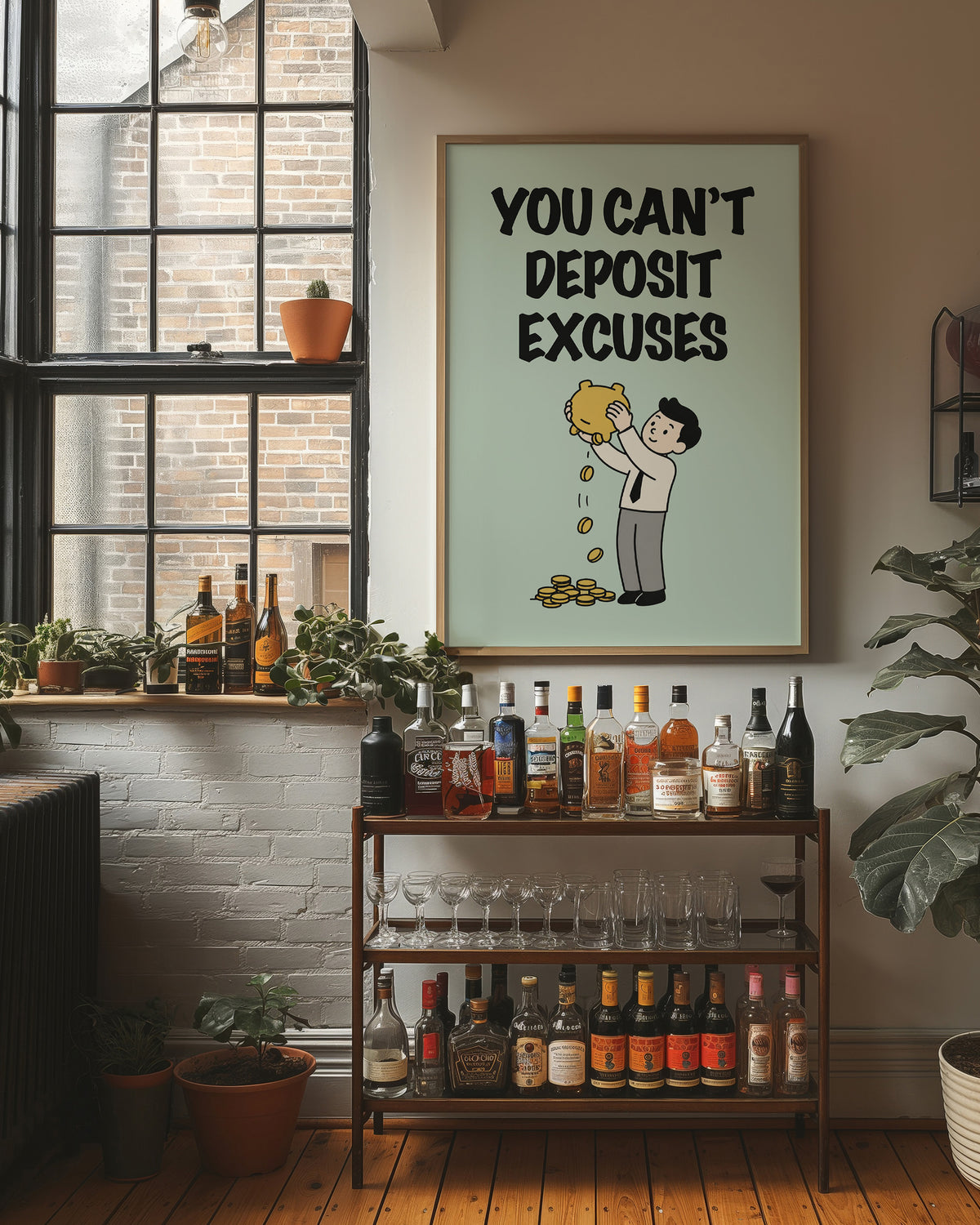 You Can't Deposit Excuses Piggy Bank Art