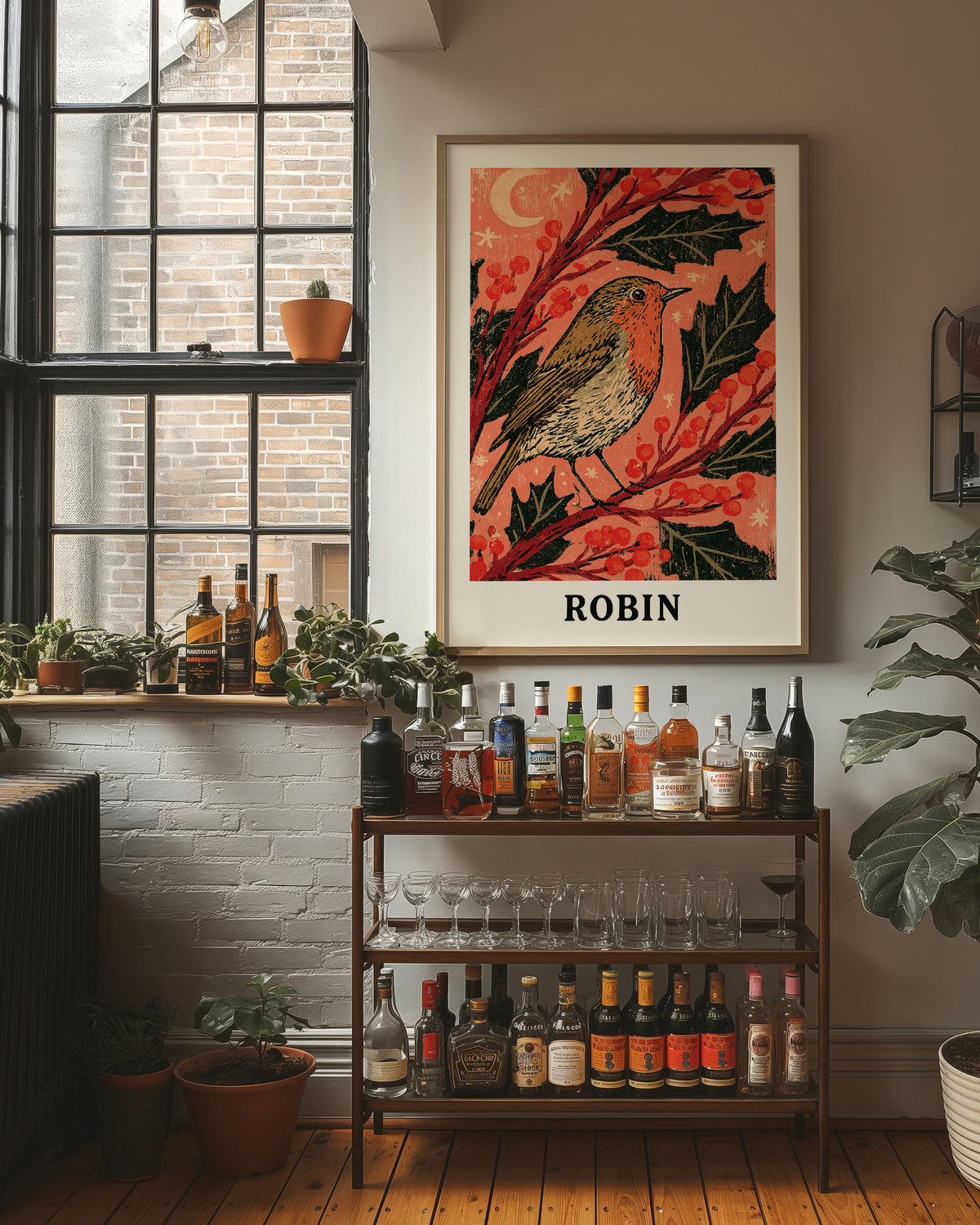 Robin Under a Crescent Moon