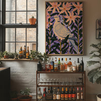 Collared Dove Among Star Lilies