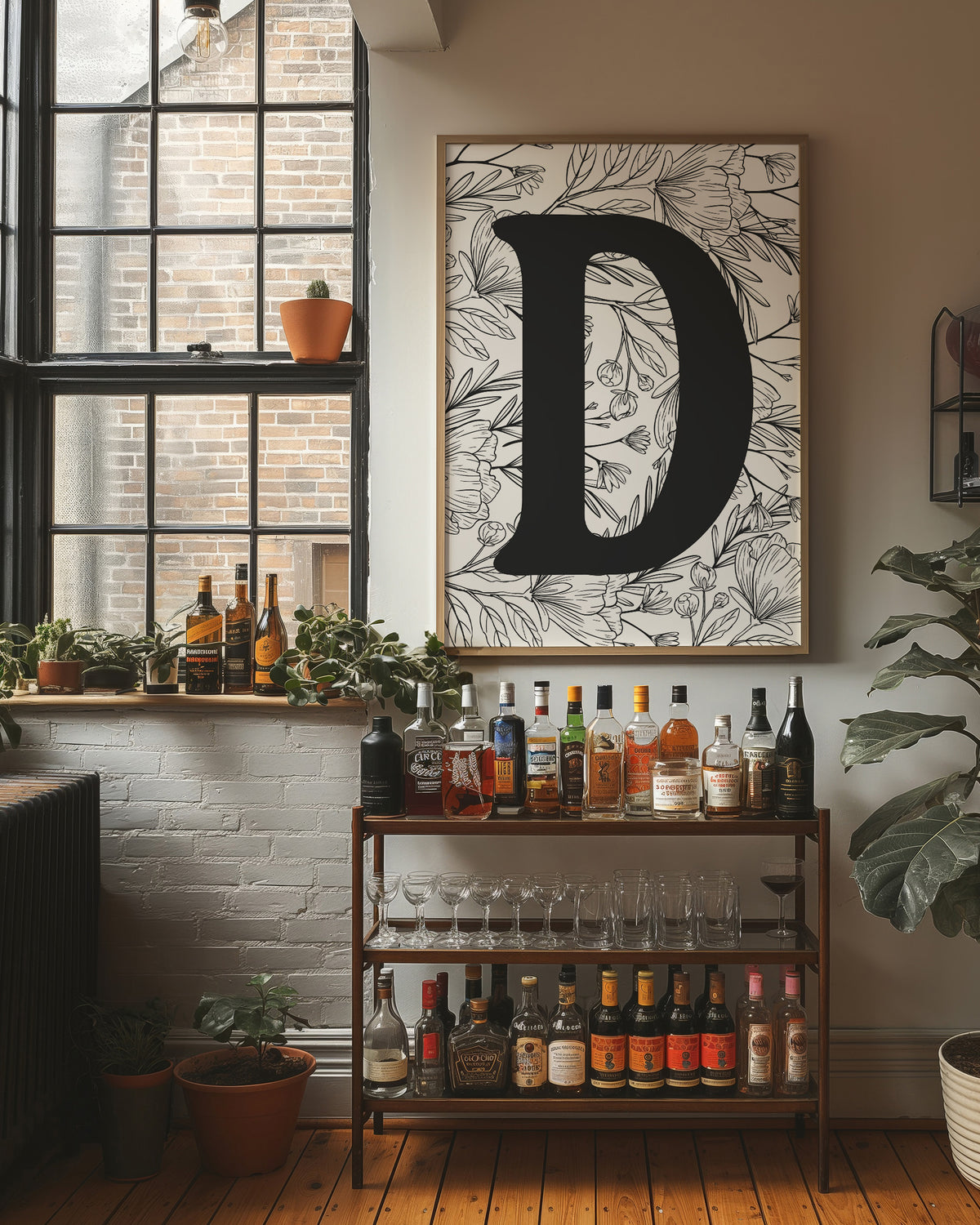 Botanical Letter D Monogram
