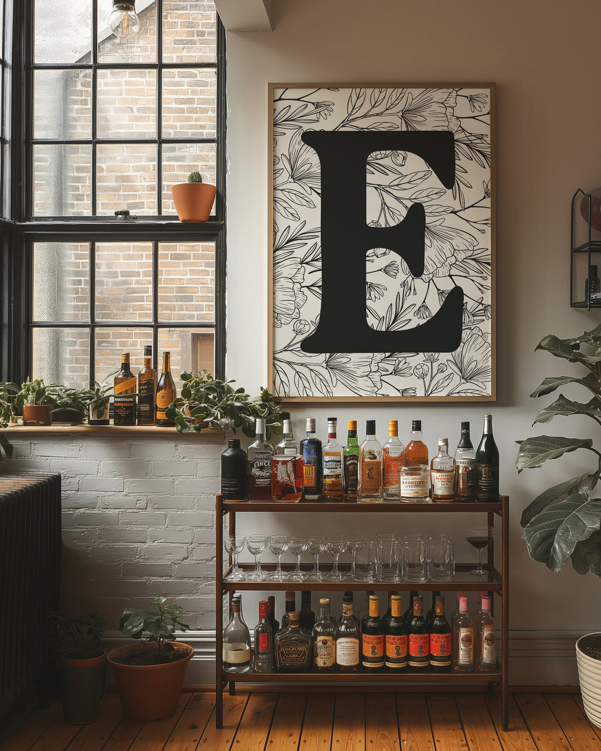 Botanical Letter E Monogram