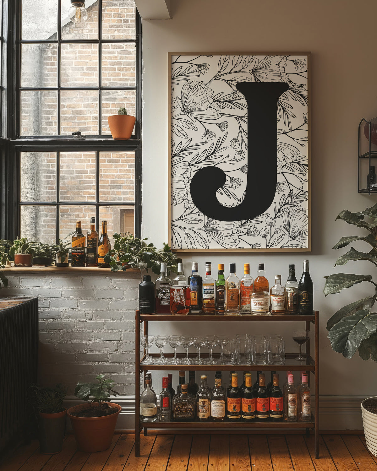 Botanical Letter J Monogram
