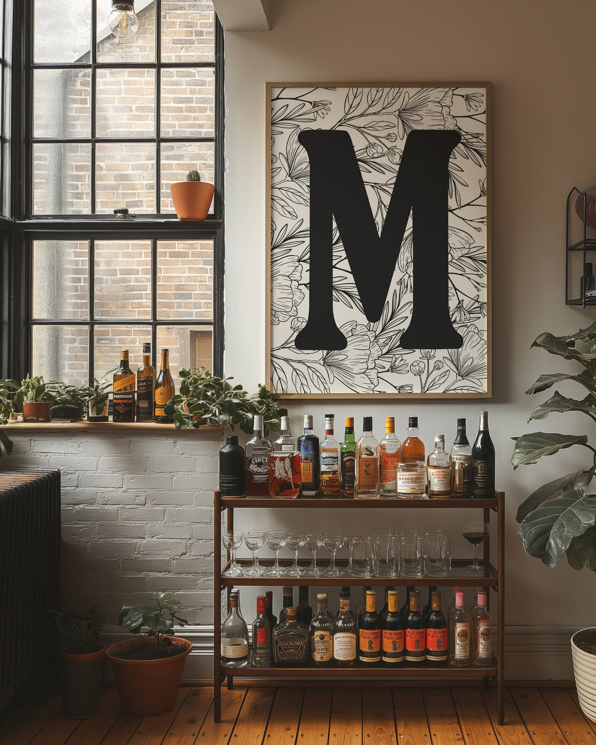 Botanical Letter M Monogram