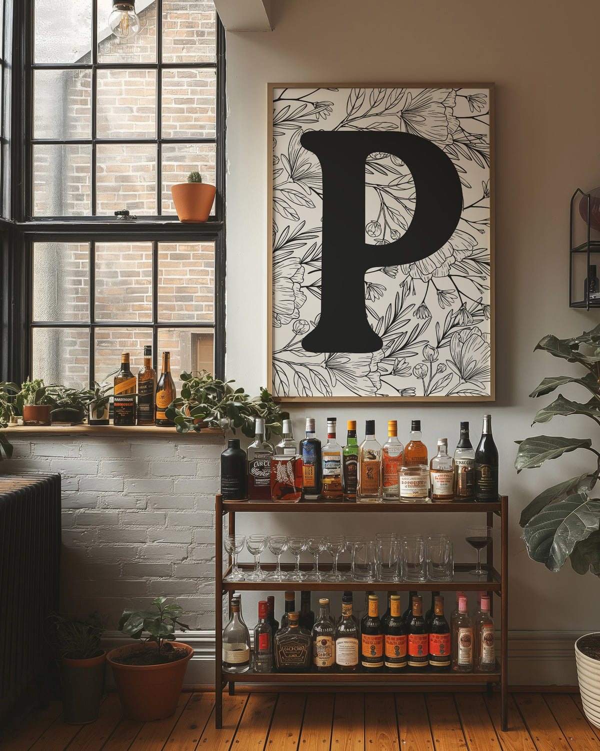 Botanical Letter P Monogram