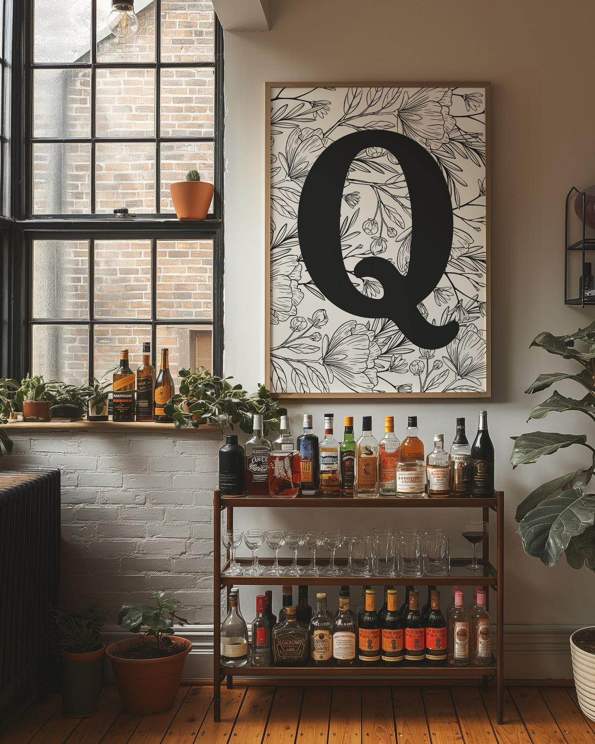 Botanical Letter Q Monogram