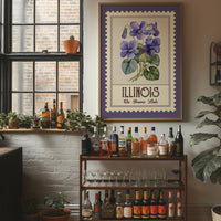 Illinois Violet Watercolor Stamp