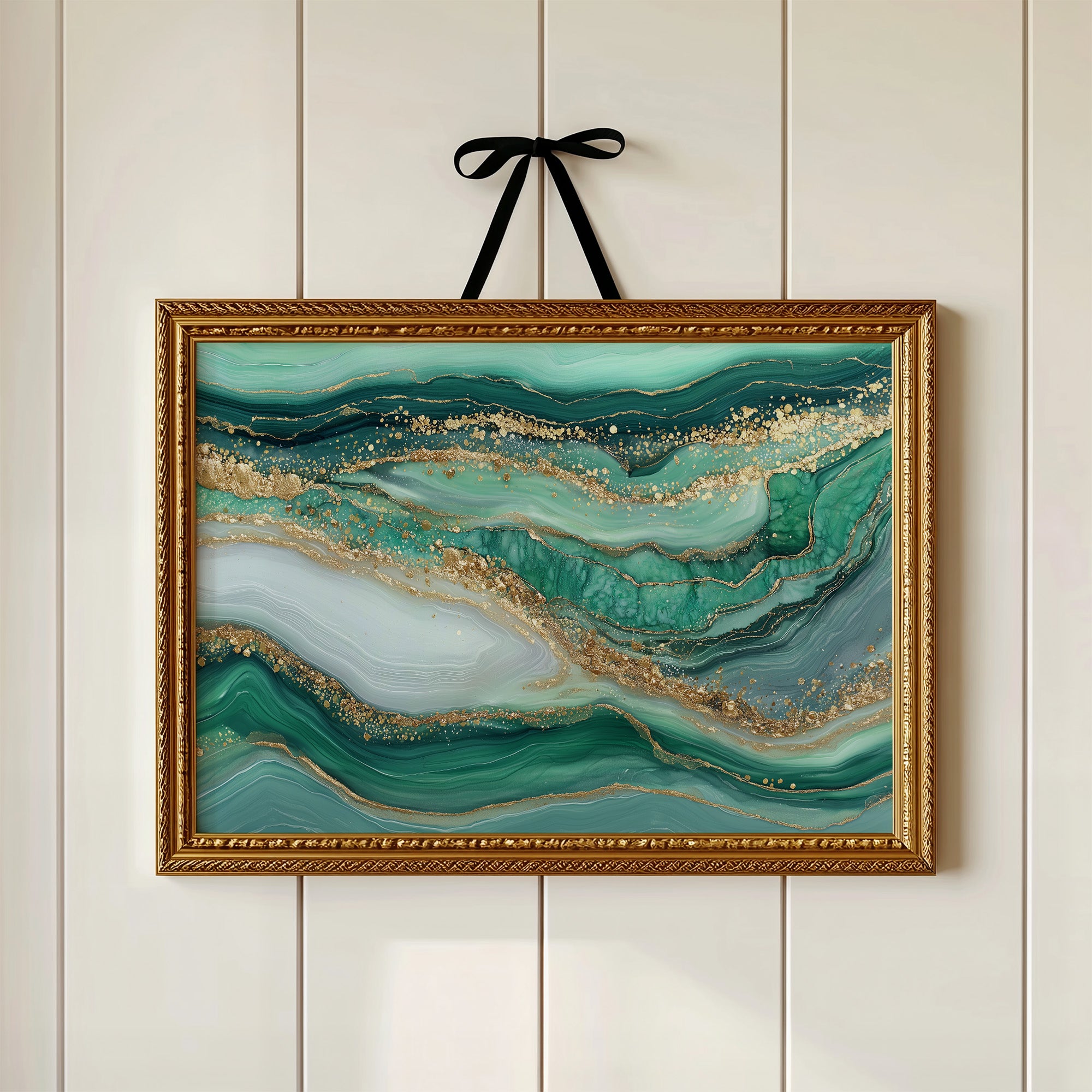 Emerald Tides in Gold