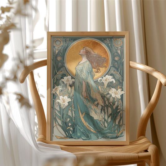 Gilded Grace Among Lilies