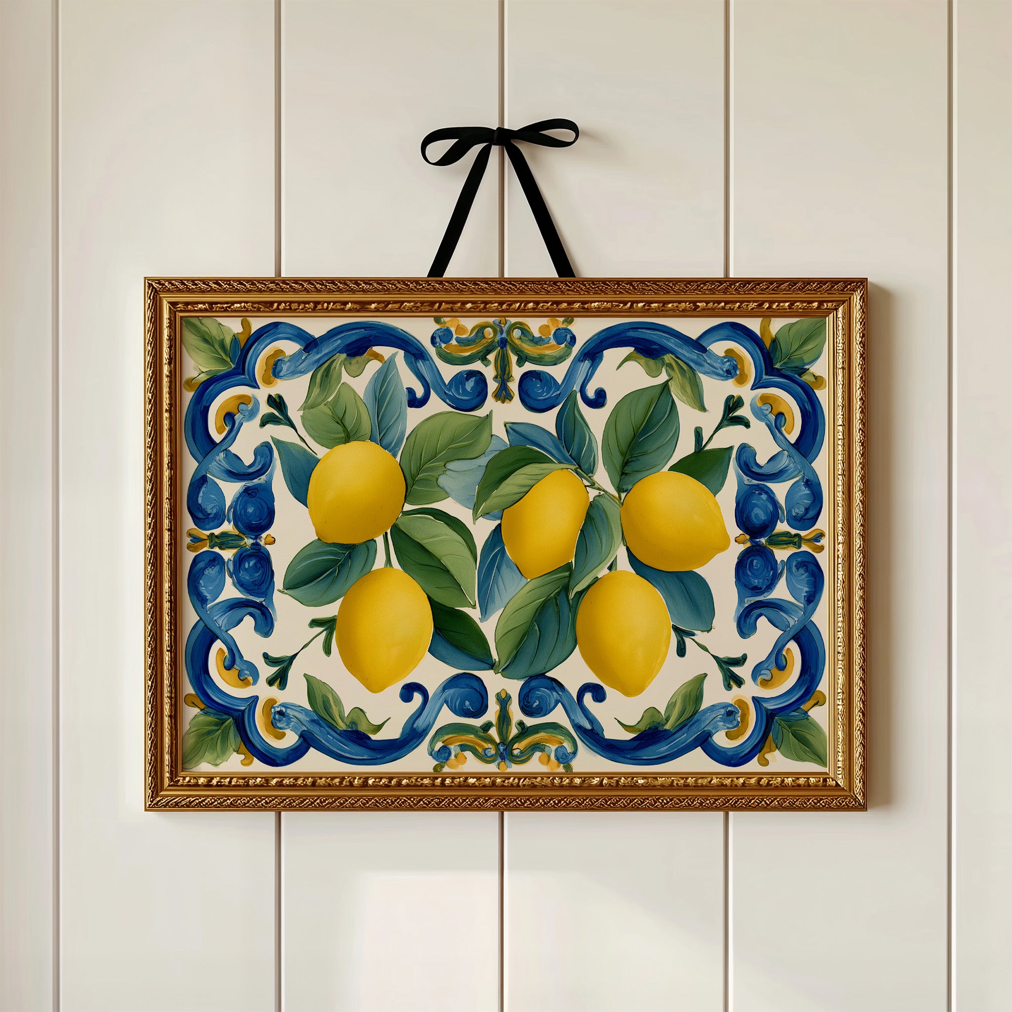 Lemons Framed in Blue