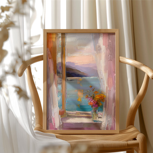 Pastel Window by the Sea