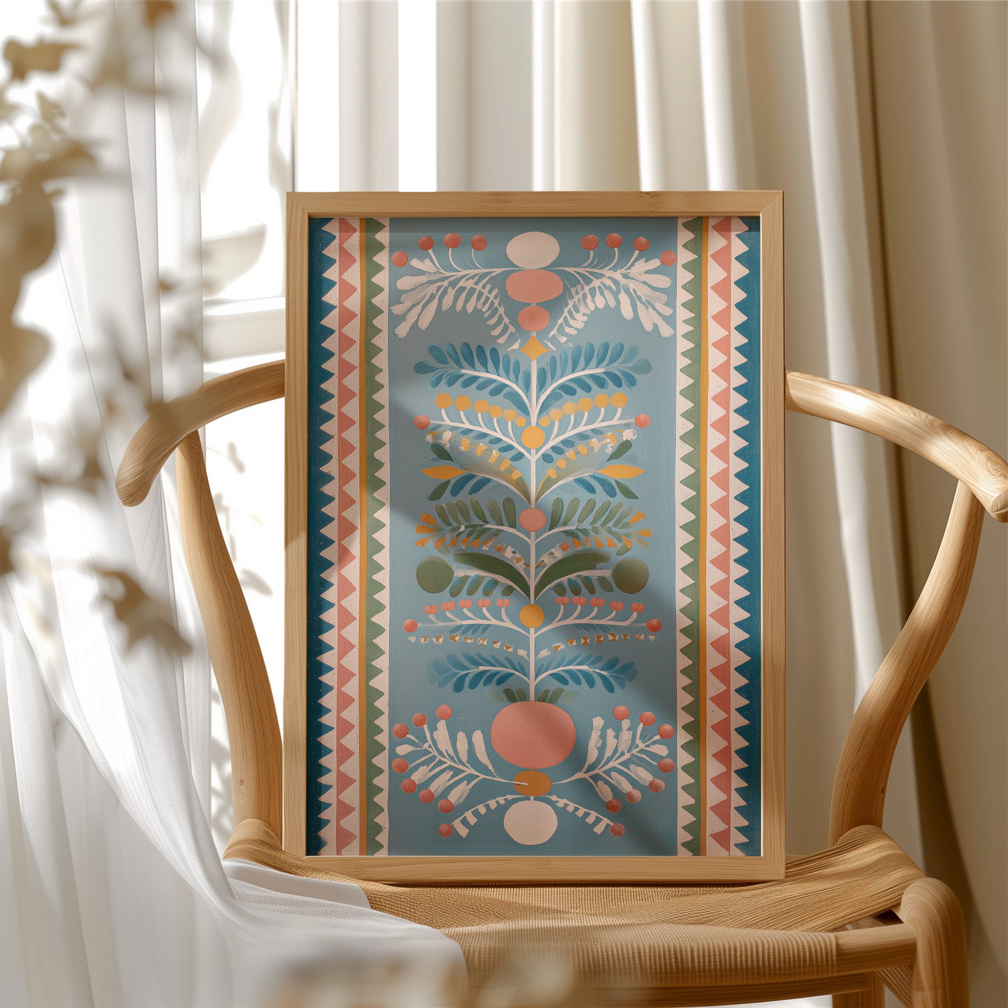 Folk Bloom in Summer Blue