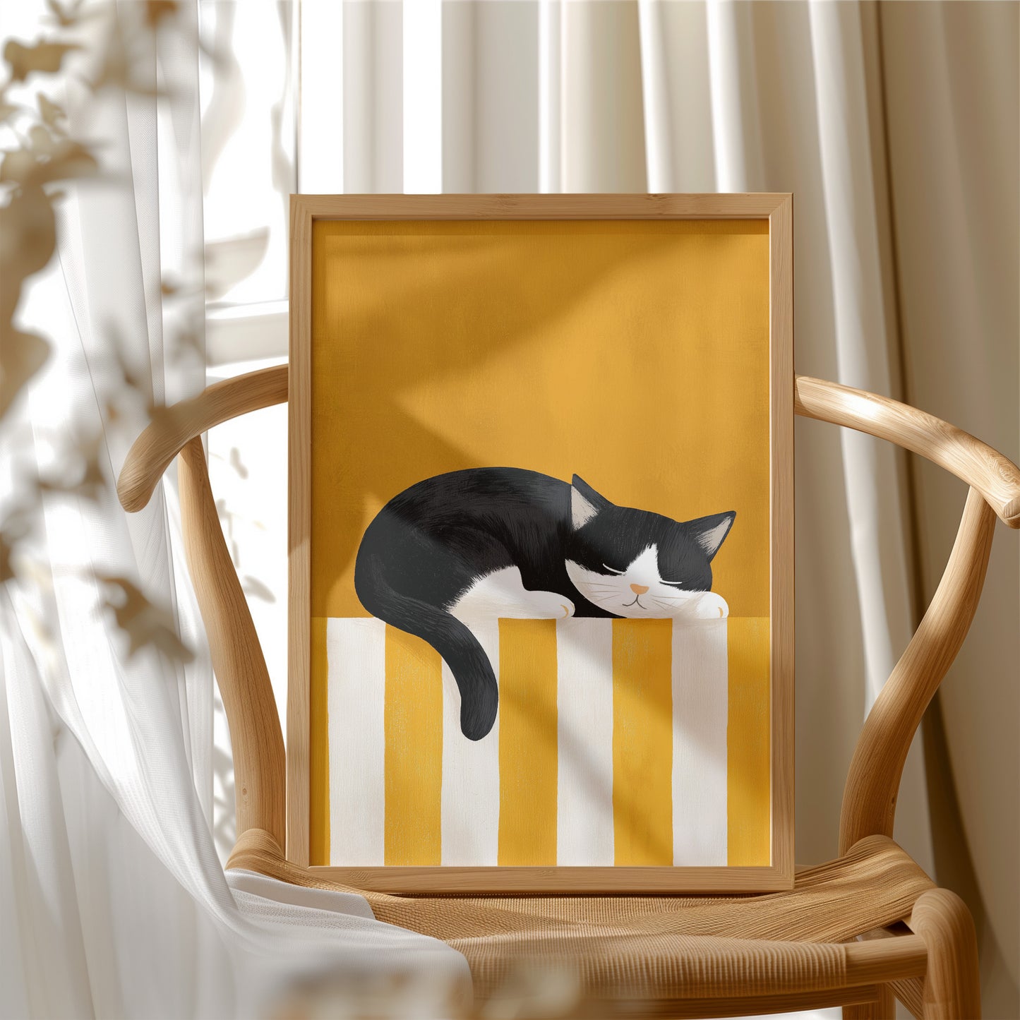 Sunlit Nap in Mustard Stripes